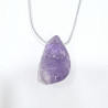 Pendentif Amétrine sur Cordon Gris Pailleté Réglable