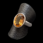 Bague Citrine Madère naturelle Argent 925 Taille 57