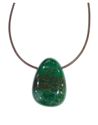 Pendentif Fuschite avec Cordon Marron Réglable