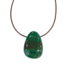 Pendentif Fuschite avec Cordon Marron Réglable
