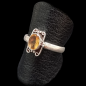 Bague Citrine Madère naturelle Argent 925 Taille 56