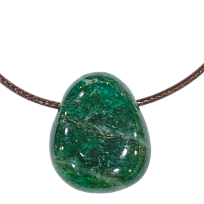 Pendentif Fuschite avec Cordon Marron Réglable