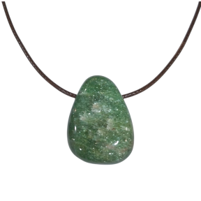 Pendentif Fuschite avec Cordon Marron Réglable