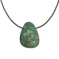 Pendentif Fuschite avec Cordon Marron Réglable