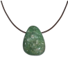 Pendentif Fuschite avec Cordon Marron Réglable
