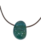 Pendentif Fuschite avec Cordon Marron Réglable