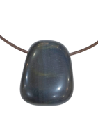 Pendentif Œil de Faucon sur Cordon Simili Marron Réglable