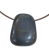 Pendentif Œil de Faucon sur Cordon Simili Marron Réglable
