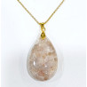 Pendentif Agate Fleur sur Chaîne Plaquée or 42 + 5 cm