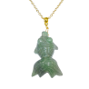 Pendentif Aventurine Verte Poisson sur Chaîne Plaquée or 42 + 5 cm