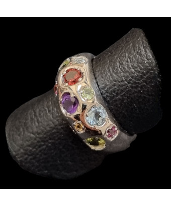 Bague Améthyste Topaze bleue Péridot Citrine Grenat Opale de feu