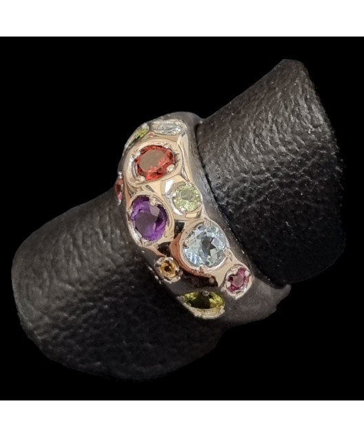 Bague Améthyste Topaze bleue Péridot Citrine Grenat Opale de feu