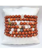 Bracelet Jaspe Bréchique Pierres Rondes 6mm