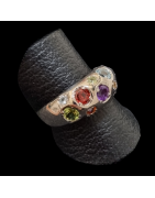 Bague Améthyste Topaze bleue Péridot Citrine Grenat Opale de feu