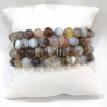 Bracelet Agate du Botswana Pierres Rondes 8mm