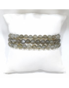 Bracelet Pierre de Lune Grise Pierres Rondes 6mm