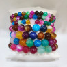 Bracelet Agate Multicolore Pierres Rondes