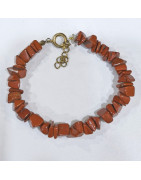 Bracelet Jaspe rouge Baroque avec fermoir doré