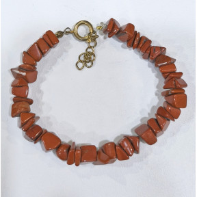 Bracelet Jaspe rouge Baroque avec fermoir doré
