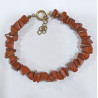 Bracelet Jaspe rouge Baroque avec fermoir doré