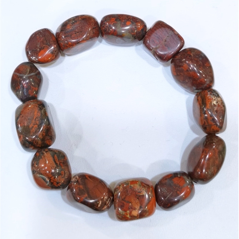 Bracelet Jaspe Bréchique Baroque Grosses Pierres