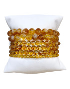 Ce bracelet de citrine en pierres rondes est une création de Meirea.