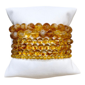 Ce bracelet de citrine en pierres rondes est une création de Meirea.