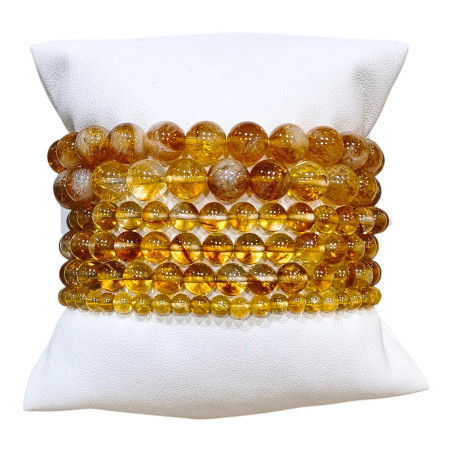 Ce bracelet de citrine en pierres rondes est une création de Meirea.