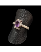 Bague améthyste argent 925 taille 55
