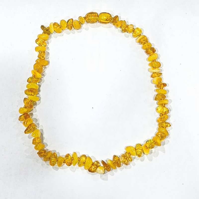 Collier Ambre baltique jaune Baroque bébé avec fermoir sécurisé