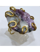 Bague Charoïte Laiton Taille Réglable