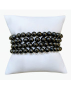 Bracelet Jais Noir Pierre Rondes