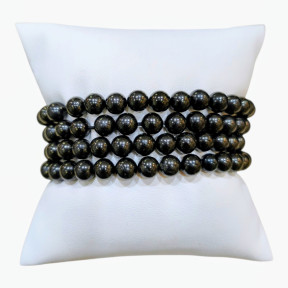 Bracelet Jais Noir Pierre Rondes