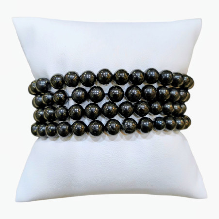 Bracelet Jais Noir Pierre Rondes