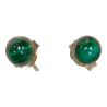 Boucles Malachite Petits Cabochons Ronds Argent 925