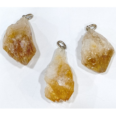 Pendentif Citrine Pointe Cristal