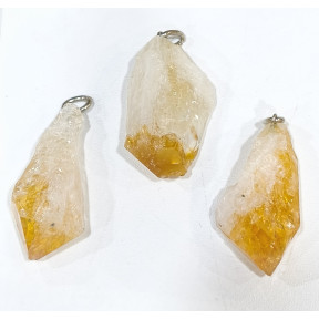 Pendentif Citrine Pointe Cristal