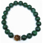 Bracelet Malachite et Œil de Tigre Pierres Rondes 10mm