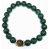 Bracelet Malachite et Œil de Tigre Pierres Rondes 10mm