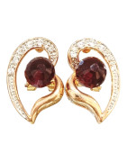 Boucles Zirconium Plaquées Or Rose