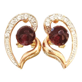 Boucles Zirconium Plaquées Or Rose
