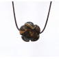 Pendentif Jaspe Bréchique Fleur sur Cordon Réglable