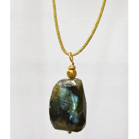 Pendentif Labradorite sur Cordon Réglable