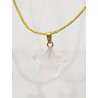 Pendentif Quartz Rose Etoile sur Cordon Réglable