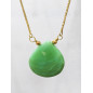 Pendentif Chrysoprase Facetté sur Chaîne Plaquée Or Réglable
