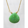 Pendentif Chrysoprase Facetté sur Chaîne Plaquée Or Réglable