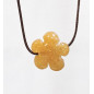 Pendentif Aventurine Orange Fleur sur Cordon Réglable