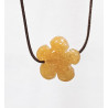 Pendentif Aventurine Orange Fleur sur Cordon Réglable