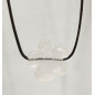 Pendentif Quartz Rose Fleur sur Cordon Réglable