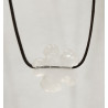 Pendentif Quartz Rose Fleur sur Cordon Réglable